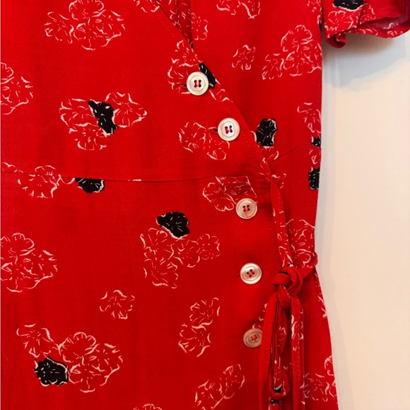 Rouje Red Gabin Floral Midi Wrap Dress - Picture 2 of 9